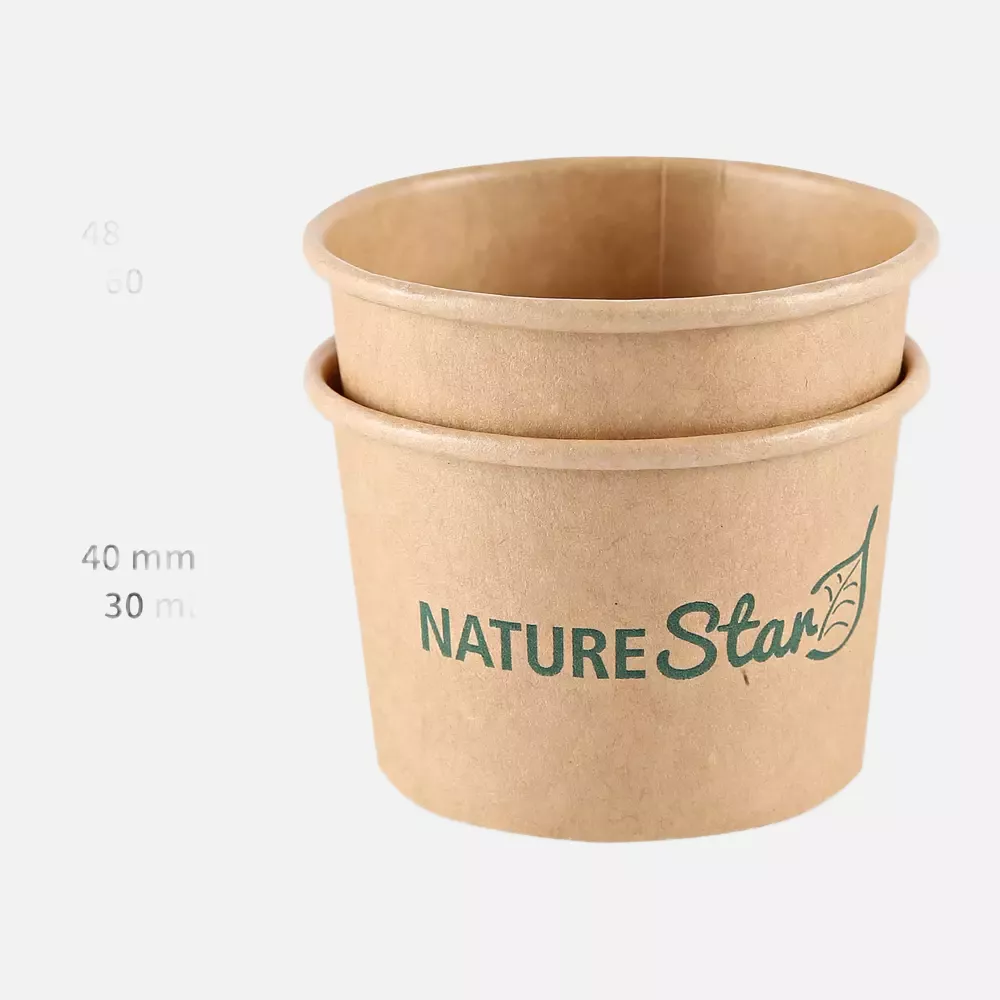 NATUREStar 417060, FSC®-mix Kraft Paper/PE Dip Trays, Small, ø 61.5 mm x 48 mm, Organic, image 3