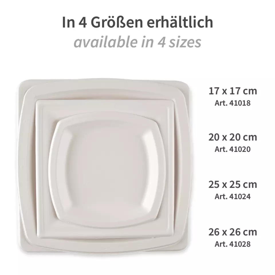 NATUREStar 41018, Square Bagasse Plates, 170 x mm, image 5, gallery thumbnail