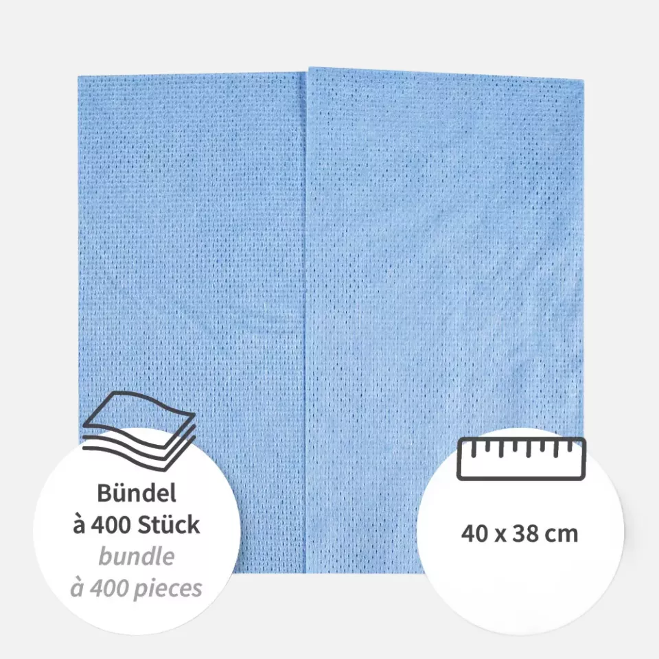 HygoClean 3175, Hygotex Pleated Viscose Cleaning Cloths, Blue, image 4, gallery thumbnail