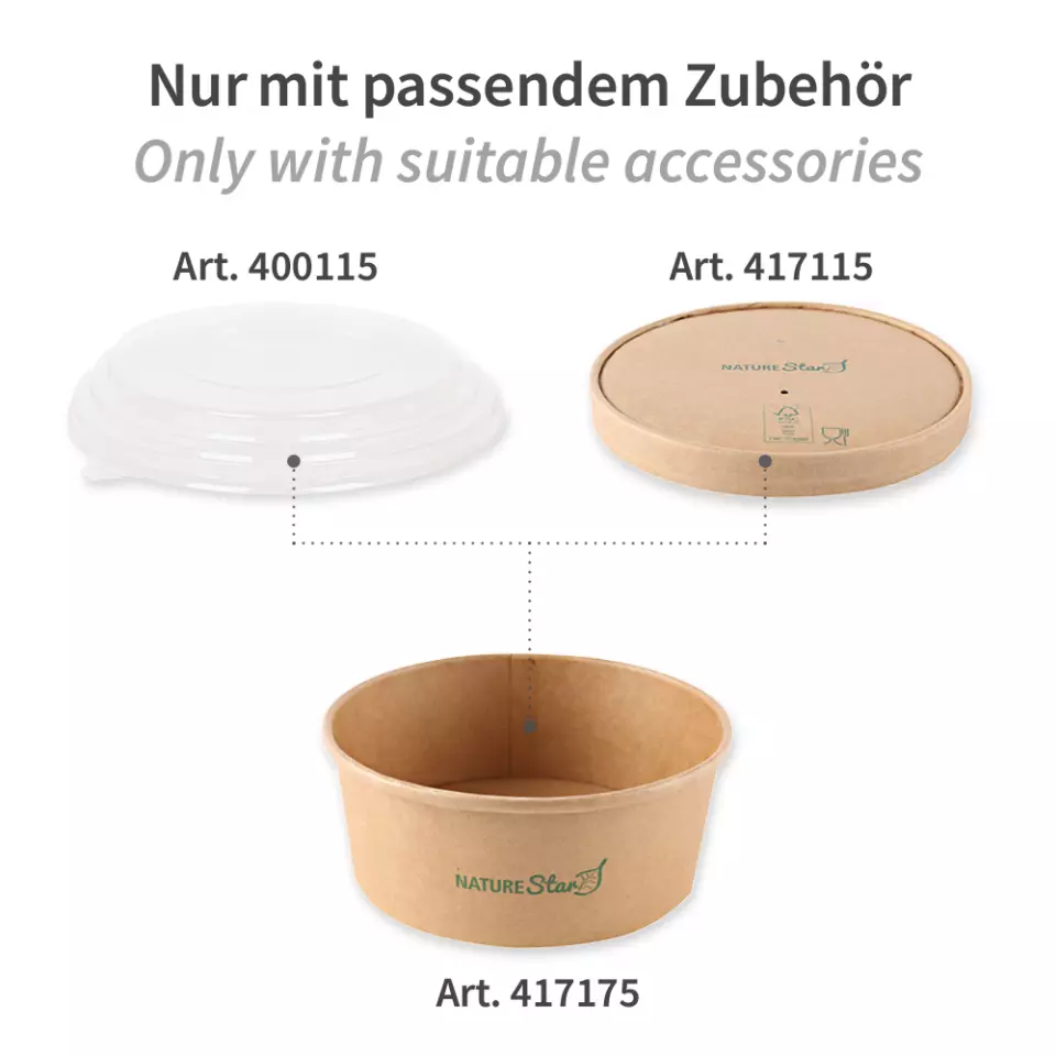 NATUREStar 417175, Caesar Organic Salad Bowls, 750 ml, Ø 150 mm, Kraft Paper/PE, FSC®-mix, image 7, gallery thumbnail