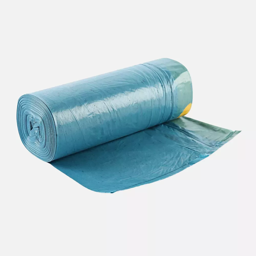 HygoClean 32454, Eco Drawstring LDPE Garbage Bags, 60 l, Blue, Roll, image 2