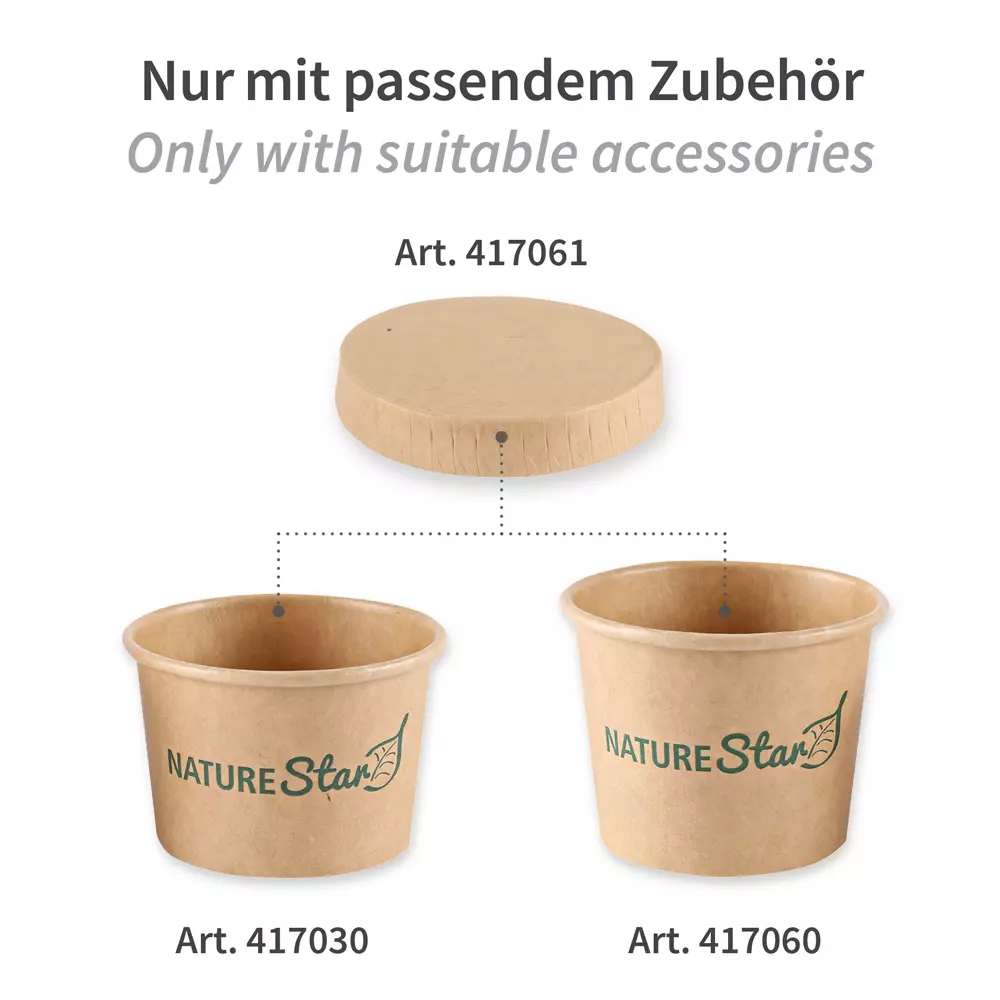 NATUREStar 417030, Organic Small Kraft Paper/PE Dip Trays, ø 61.5 mm x 40 mm, 30 ml, FSC®-mix, image 4