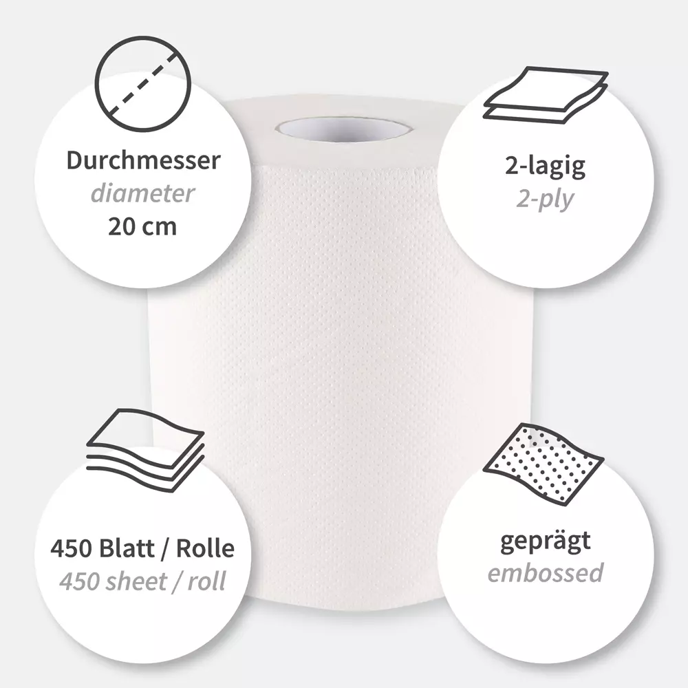 HygoClean 30412, 2-Ply Cellulose Paper Towel Rolls, Centerfeed, White, image 4
