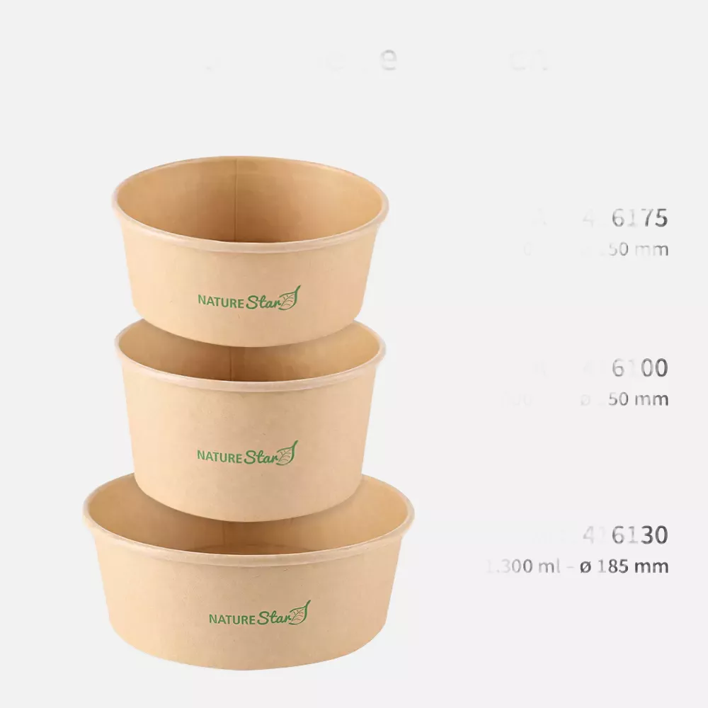 NATUREStar 416175, Caesar Organic Kraft Paper/PLA Salad Bowls, 750 ml, Ø 150 mm, image 6