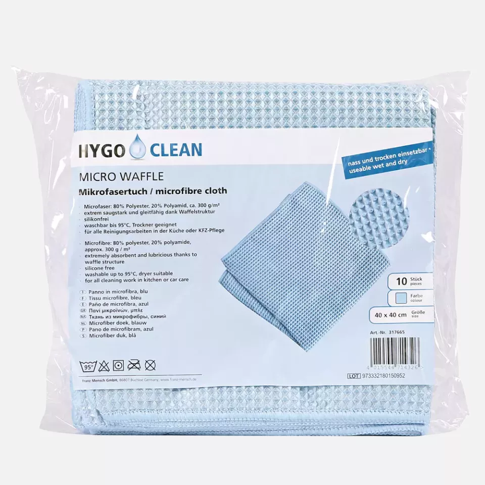 HygoClean 317665, Micro Master Waffle Microfiber Cloths, Blue, Polyester/Polyamide, image 2, gallery thumbnail