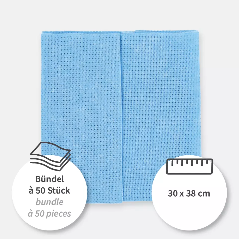 HygoClean 317536, Viscose/Polyester Polishing Cloths, Pleated, Blue, image 3, gallery thumbnail