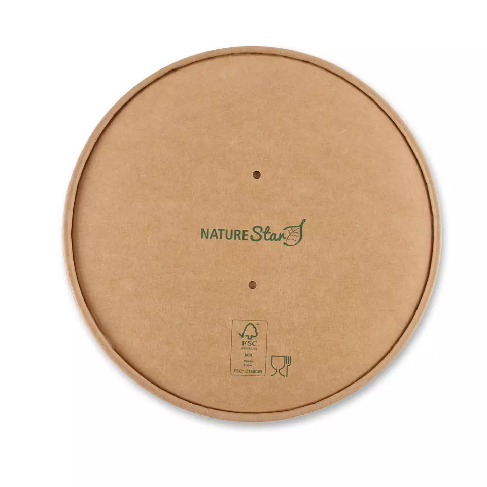 NATUREStar 417118, Caesar Organic Salad Bowl Lids, Kraft Paper/PE, FSC®-mix, ø 185 mm, image 1, gallery thumbnail