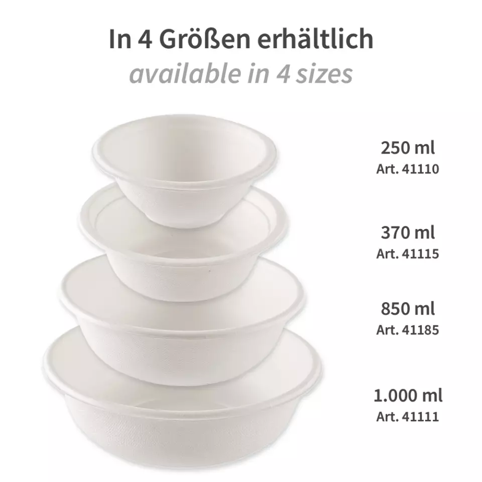 NATUREStar 41110, Bio Runde Tiefe Bagasse-Schalen, 250 ml, Ø 115 mm, image 3, gallery thumbnail