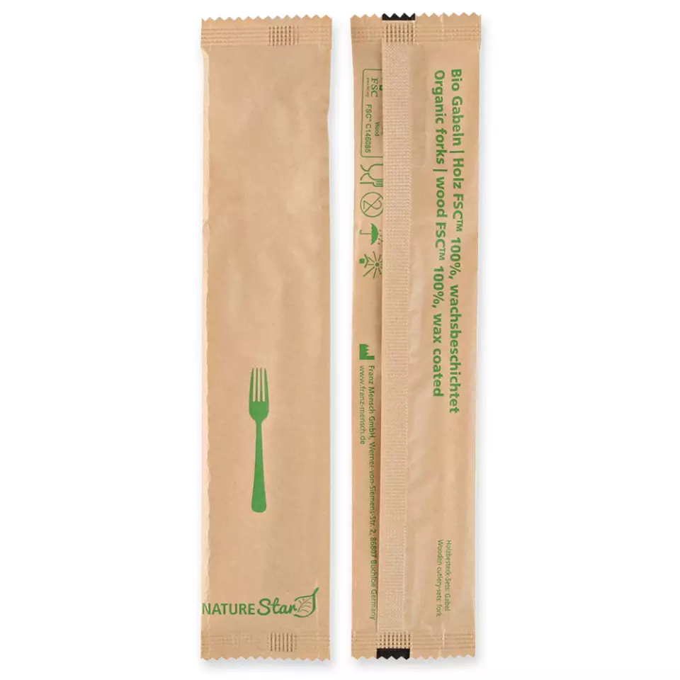 NATUREStar 388566, FSC® 100% Wood Organic Forks, 160 mm, Wax Coated, image 4, gallery thumbnail