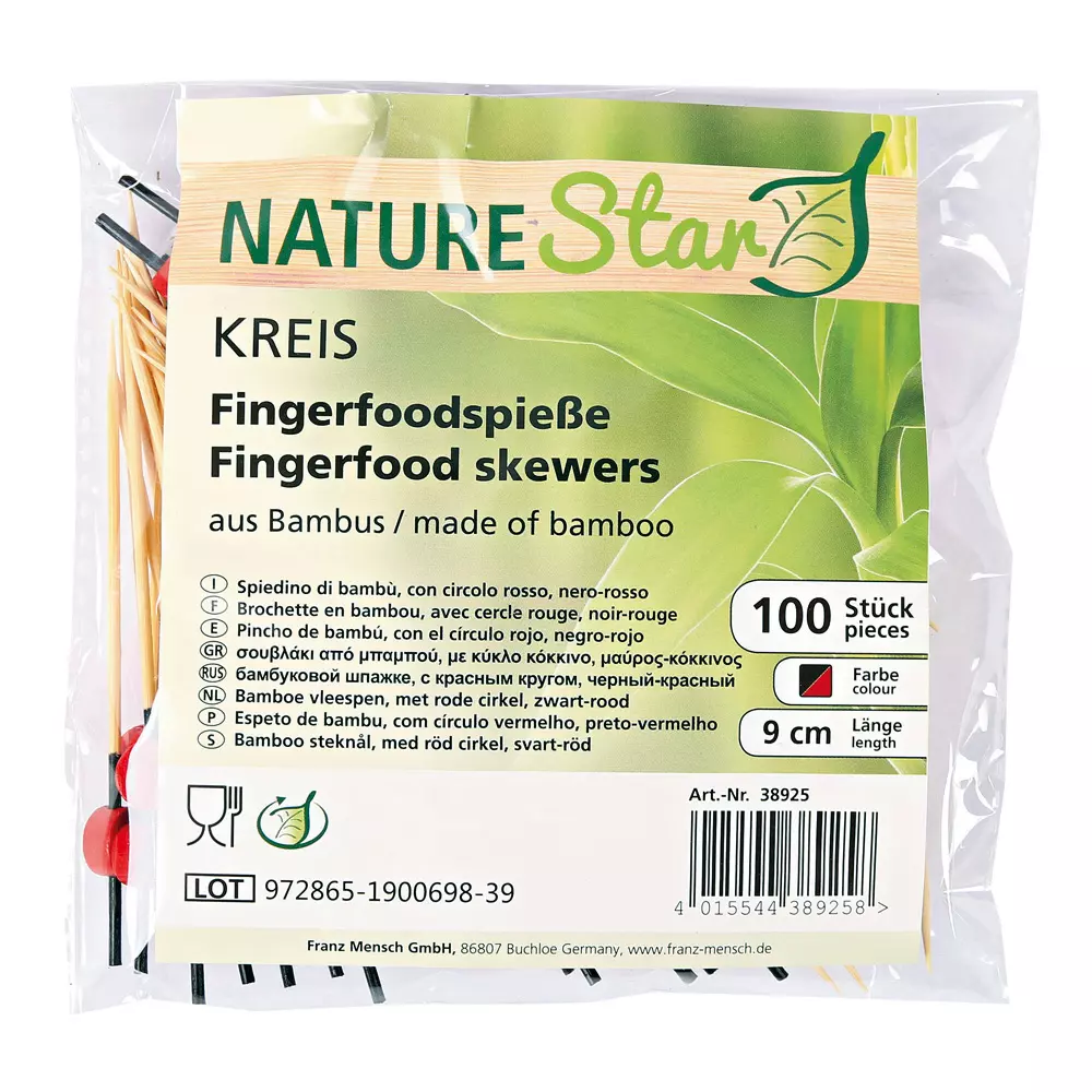 NATUREStar 38925, Bio-Bambus Fingerfood-Spieße mit Scheibe, 90 mm, image 2