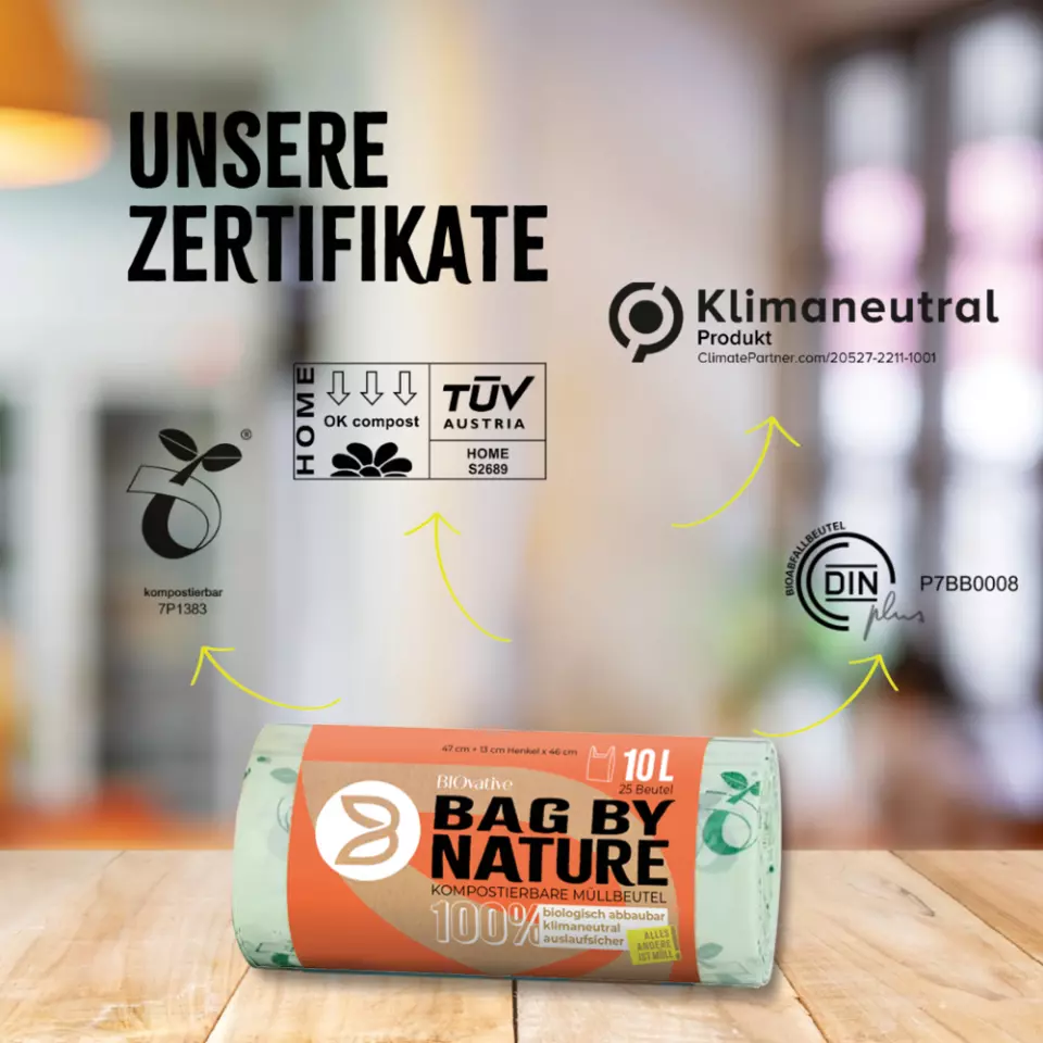 Franz Mensch 32292, Biodegradable Garbage Bags, 10 l, With Handle, Roll, image 3, gallery thumbnail