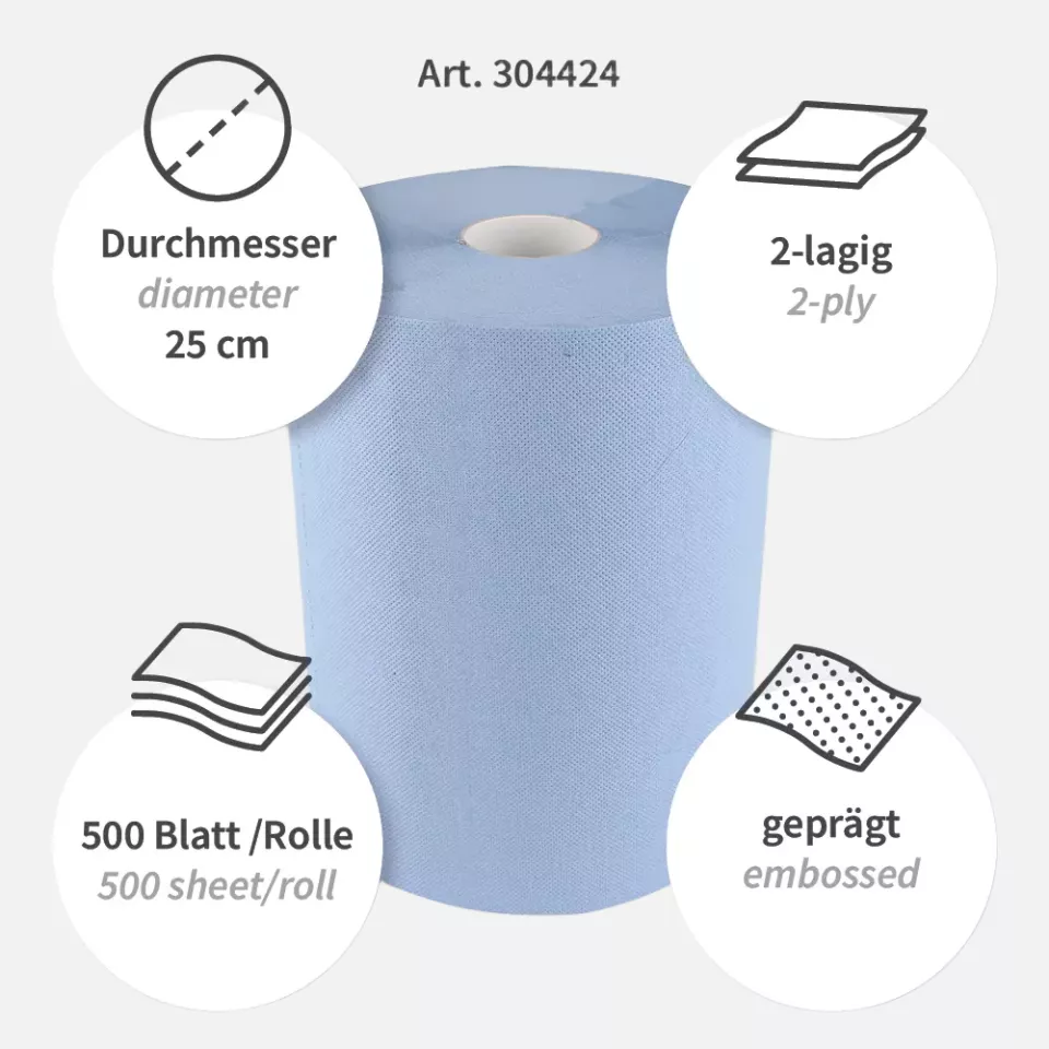 HygoClean 304424, Allfood Zellstoff-Mix Putzpapier, 2-lagig, Blau, image 3, gallery thumbnail