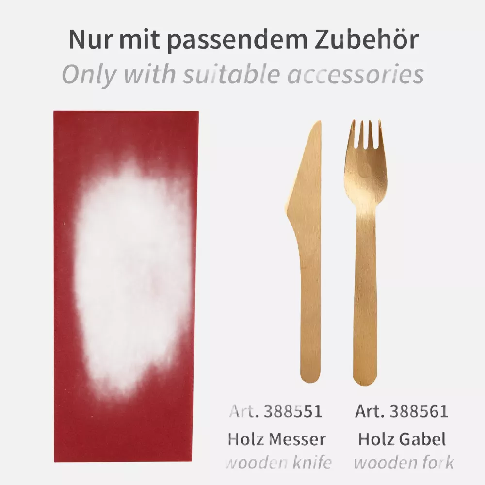 Franz Mensch 30634, Airlaid FSC®-mix Cutlery Napkins, 1/8 Fold, 40 x 33 cm, 1-ply, Bordeaux, image 2