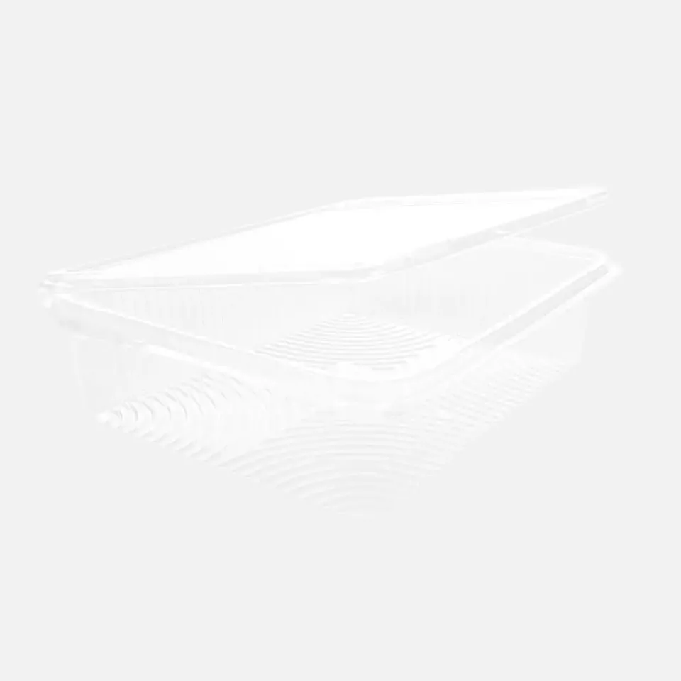 Franz Mensch 423909, Organic Rectangular PLA Deli and Salad Bowls with Hinged Lid, 1500 ml, image 1, gallery thumbnail