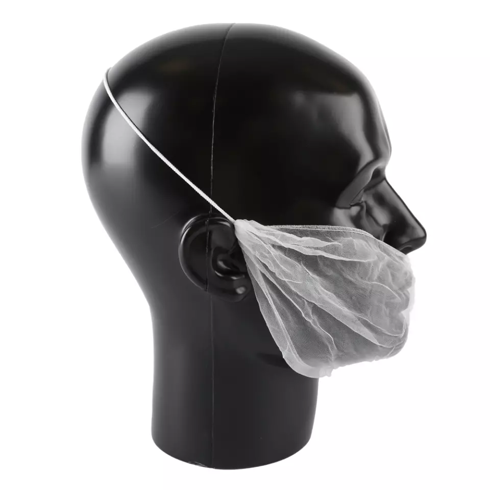 Hygostar 29210, Micromesh Nylon Beard Cover, White, image 3, gallery thumbnail