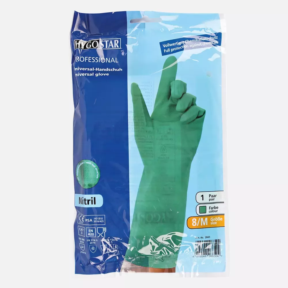 HygoStar 2662, Professional Nitrile Chemical Protection Gloves, 11/XXL, Green, image 2