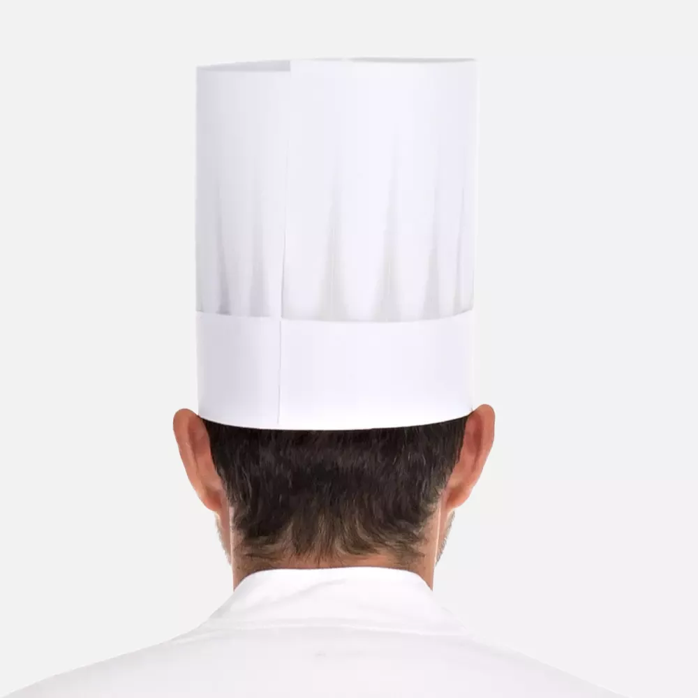 HygoNorm 09649, Europa Embossed, Exposed Paper Chef's Hat, 21 cm, White, image 4