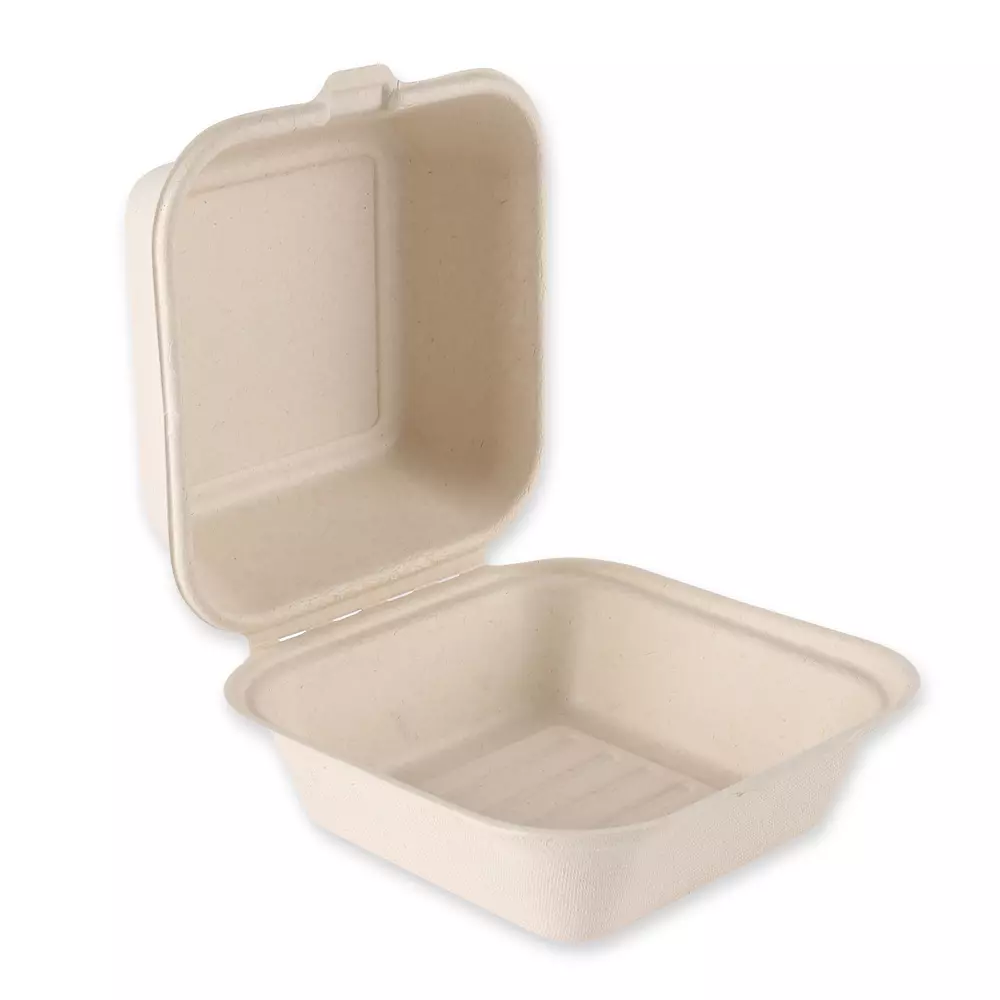 NATUREStar 412155, Organic Hinged Lid Bagasse Hamburger Boxes, 150 x 85 mm, image 2