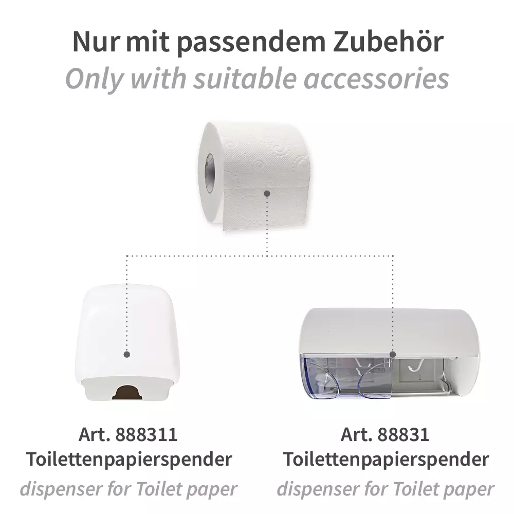 HygoClean 30424, 4-Ply Cellulose Toilet Paper, Small Roll, White, image 4