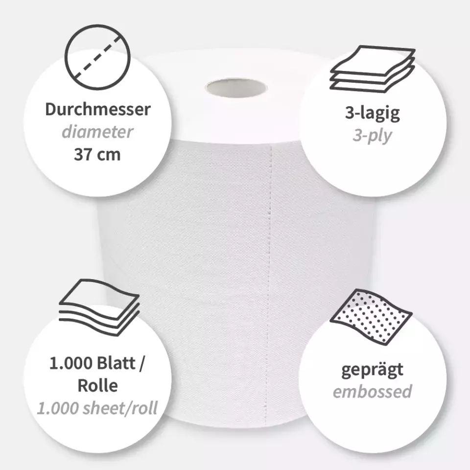 HygoClean 304418, Allfood 3-ply Cellulose Cleaning Papers, FSC®-Mix, White, image 2, gallery thumbnail