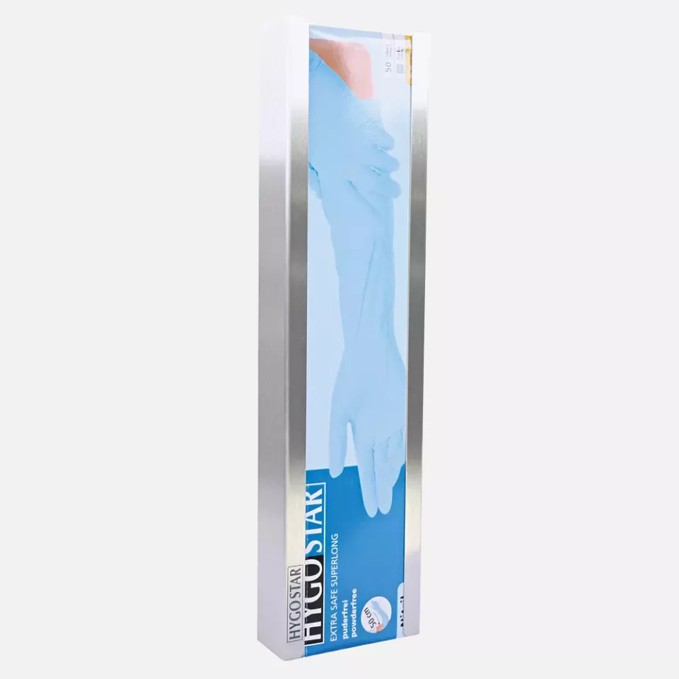 HygoStar 889414, Extra Safe Superlong Glove Dispenser, Stainless Steel, image 2, gallery thumbnail