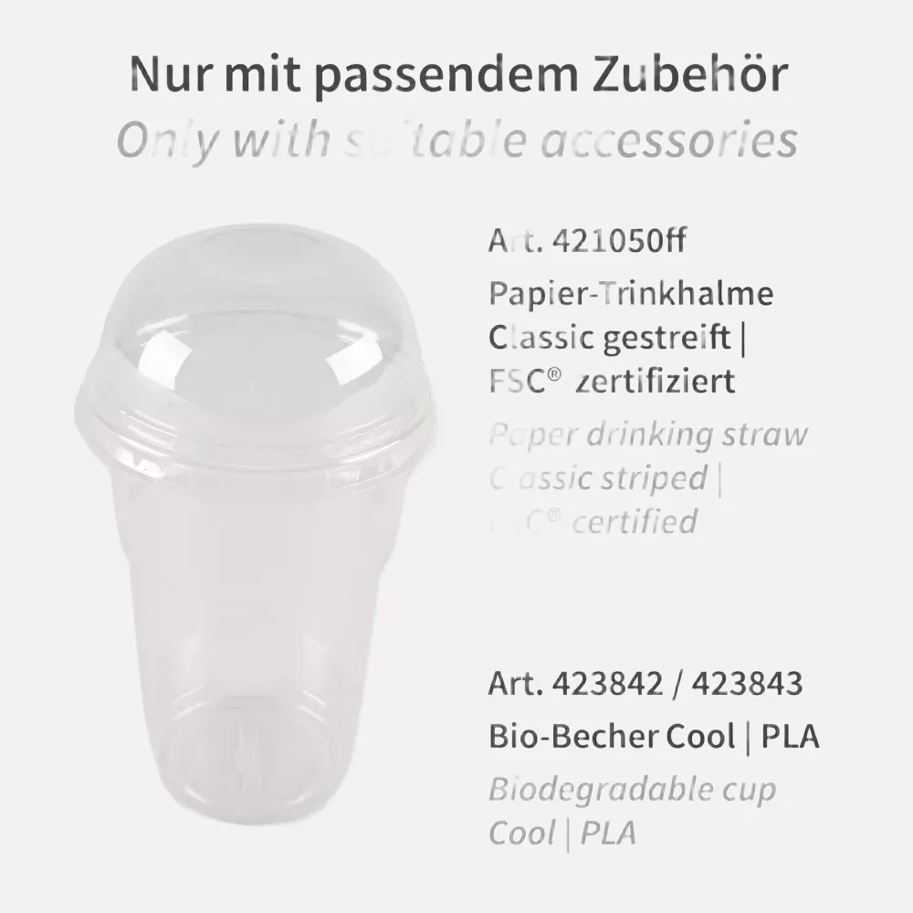 NATUREStar 423862, PLA Lids for Cold Beverage Cups, ø 95 mm, With Straw Slot, image 6