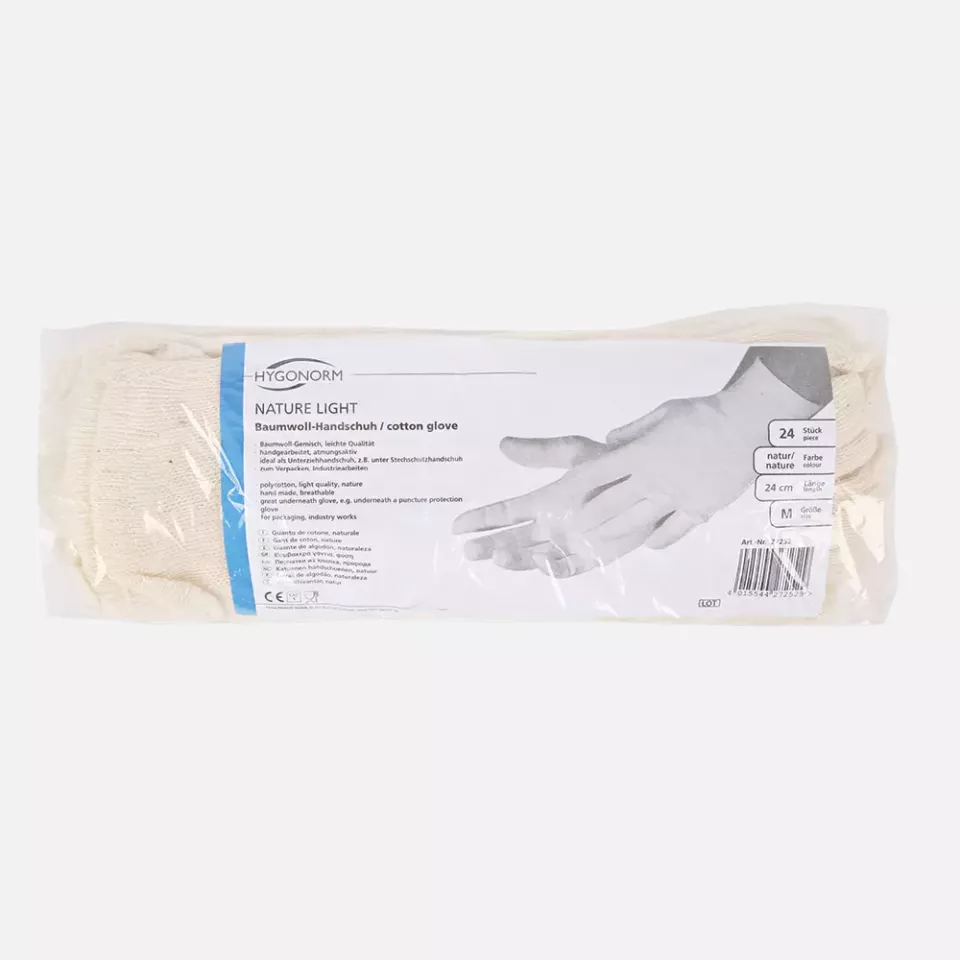 HygoNorm 27242, Nature Light Cotton Gloves, image 3, gallery thumbnail