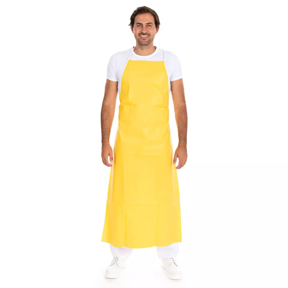 HygoStar 20190, PE Coated SMS Bib Aprons, 134 x 70 cm, Yellow, image 1, gallery thumbnail