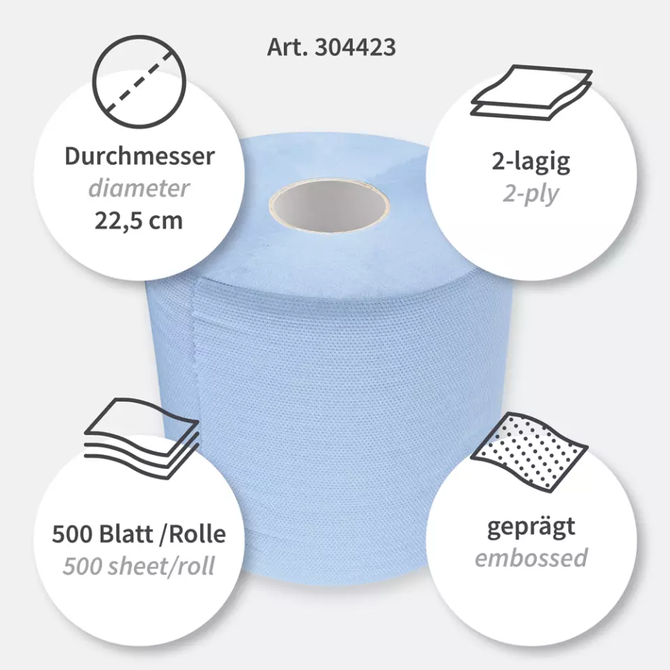 HygoClean 304423, Allfood 2-lagig Zellstoff-Mix Reinigungstücher, Blau, image 3, gallery thumbnail