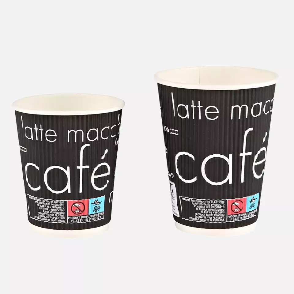 HygoStar 402083, Riffle Coffee Cups, 200 ml / 8 oz, ø 80 mm, Paperboard/PE, FSC®-mix, image 1, gallery thumbnail