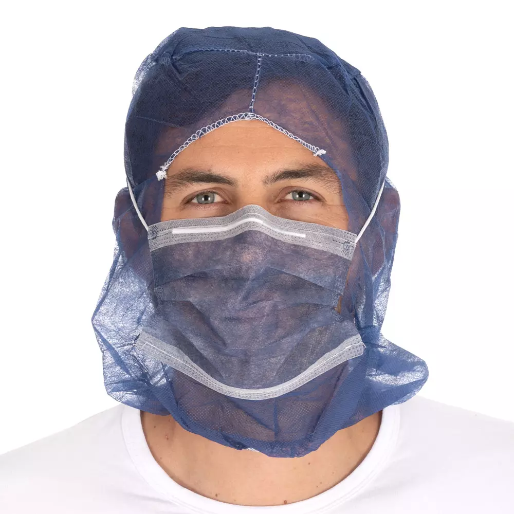 HygoNorm 132006, PP Astro Eco Caps with 2-ply Face Mask, Dark Blue, image 2