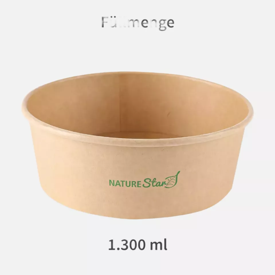 NATUREStar 416130, Caesar Bio-Kraftpapier/PLA Salatschalen, 1300 ml, Ø 185 mm, image 3, gallery thumbnail