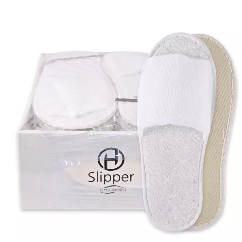 HygoNorm 555100, Classic Polyester Slippers, Open, White