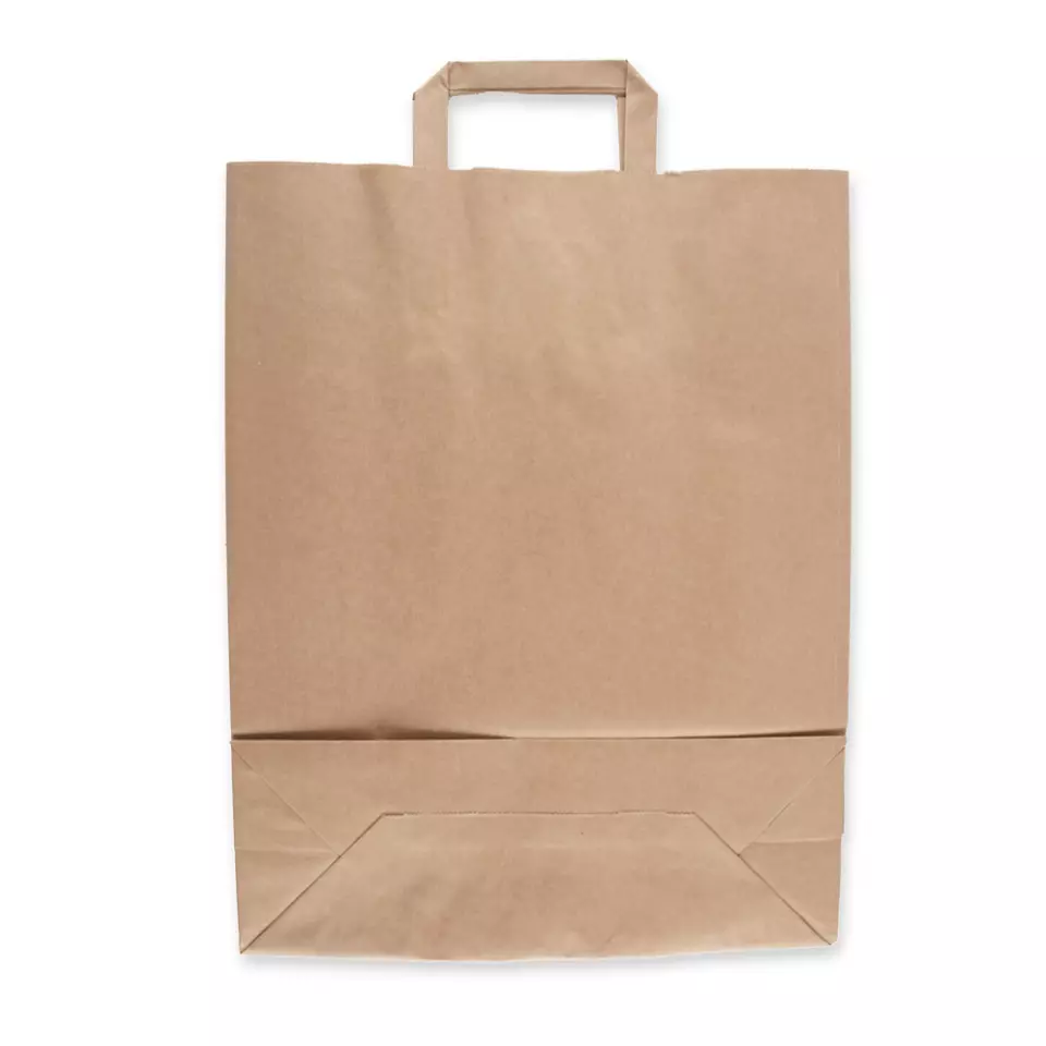NATUREStar 35563, Organic Kraft Paper Carrier Bags, 320 + 120 x 400 mm, Brown, image 4, gallery thumbnail