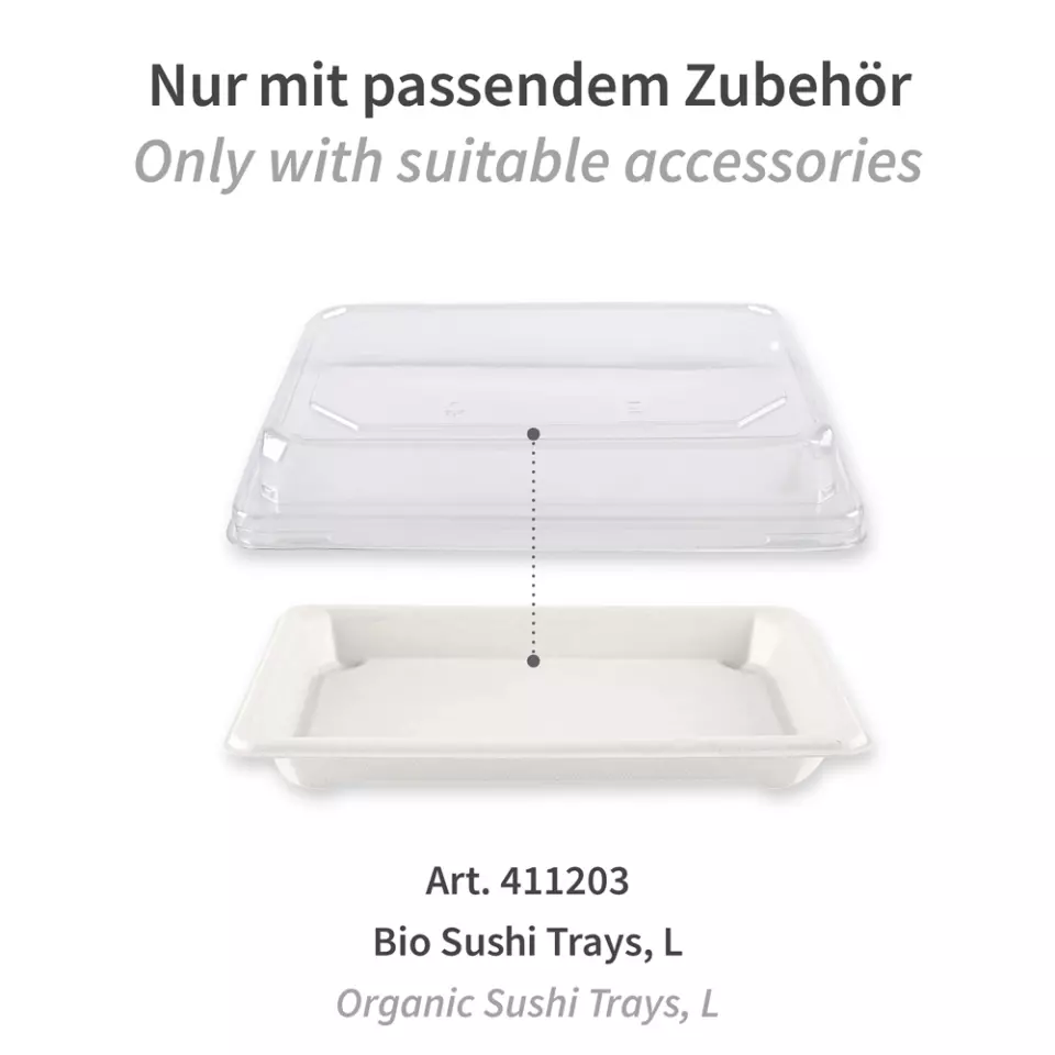 NATUREStar 400418, PET Sushi Tray Lids, L, 188 x 130 x 30 mm, image 2, gallery thumbnail