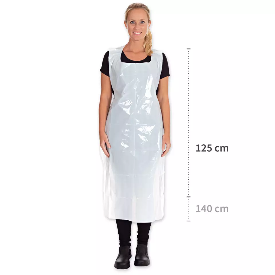 HygoStar 23350, LDPE Disposable Aprons, Dispenser Box, 140 x 75 cm, Approx. 16 my, White, image 5, gallery thumbnail