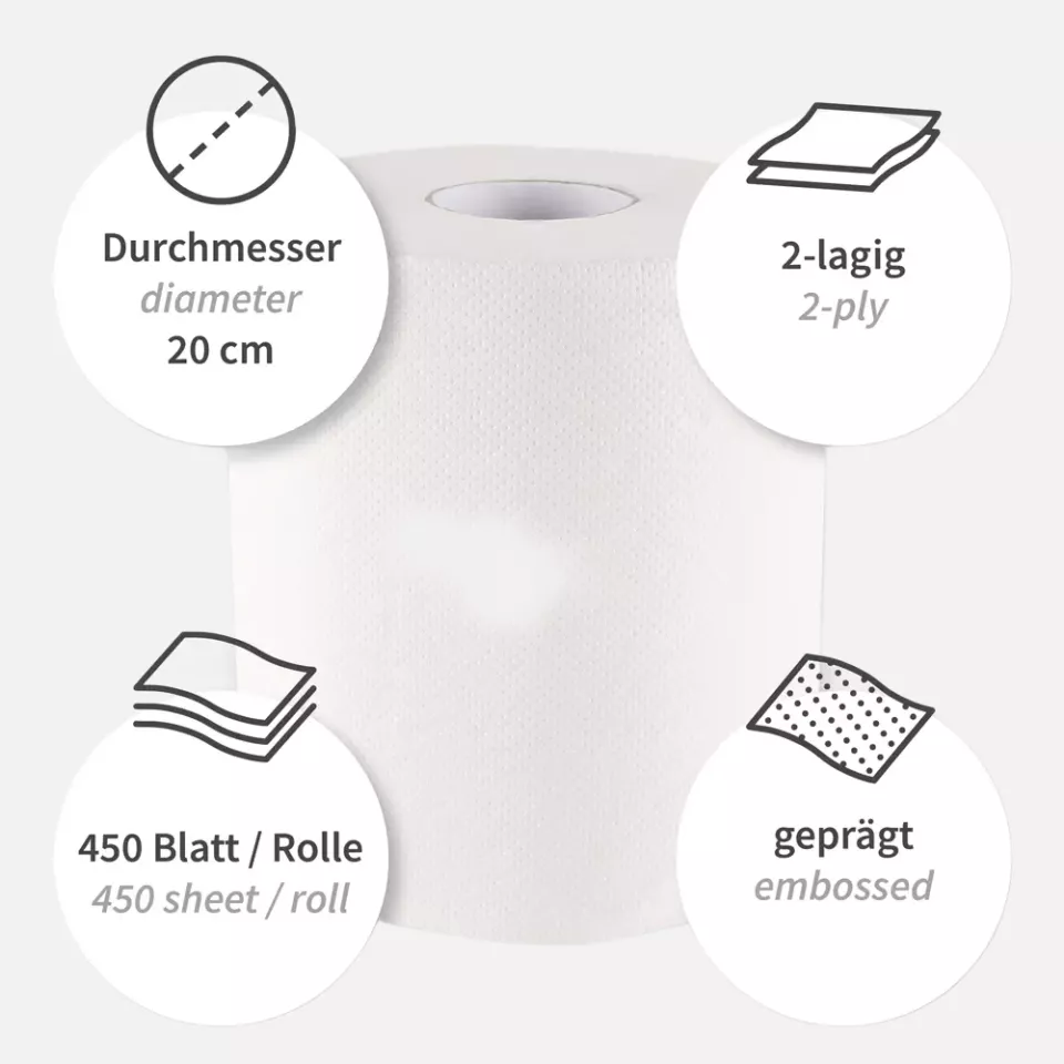 HygoClean 30412, 2-Ply Cellulose Paper Towel Rolls, Centerfeed, White, image 4, gallery thumbnail