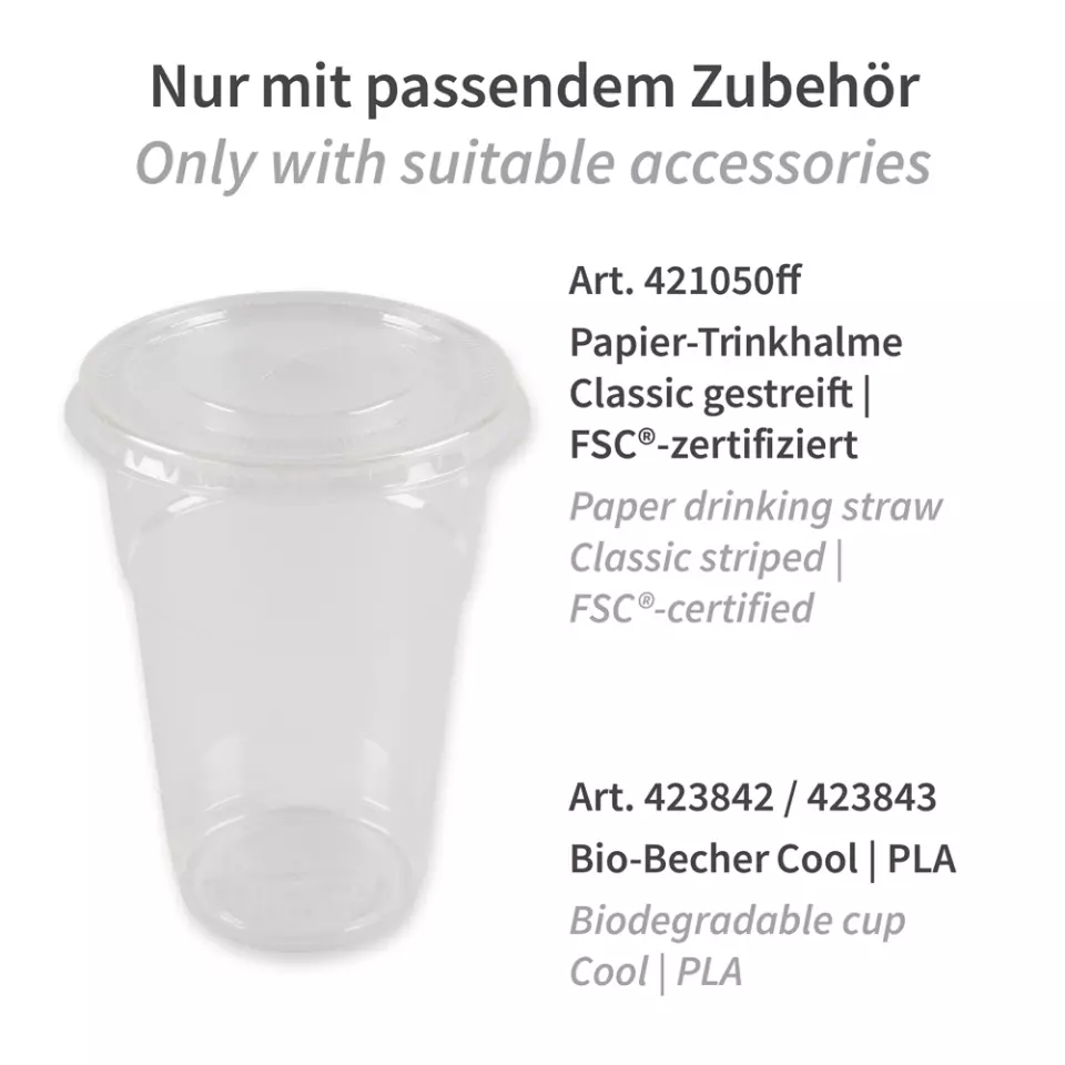 Franz Mensch 423868, PLA Flat Lids, ø 95 mm, with Straw Slot, for Cold Beverage Cups, image 2, gallery thumbnail