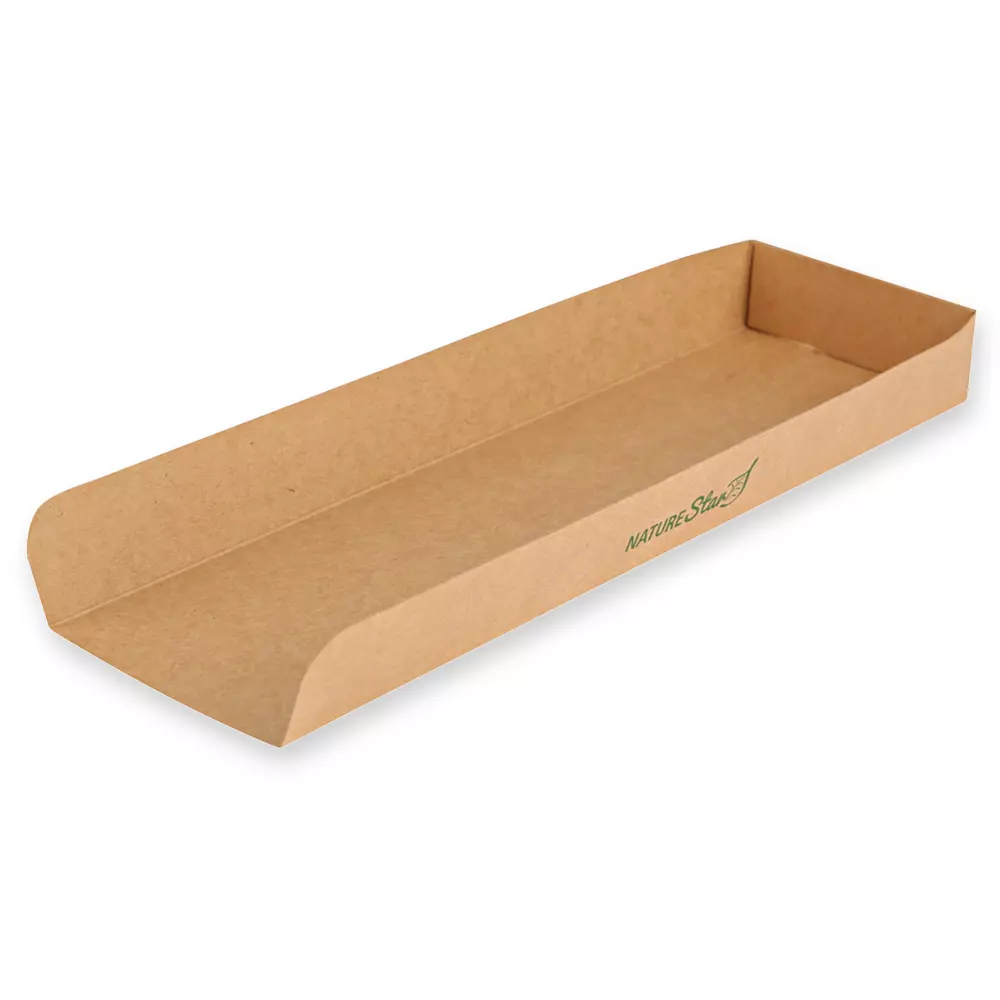 NATUREStar 417028, Organic Kraft Paper/PE Hot Dog Trays, 280 x 80 x 30 mm, FSC®-Mix