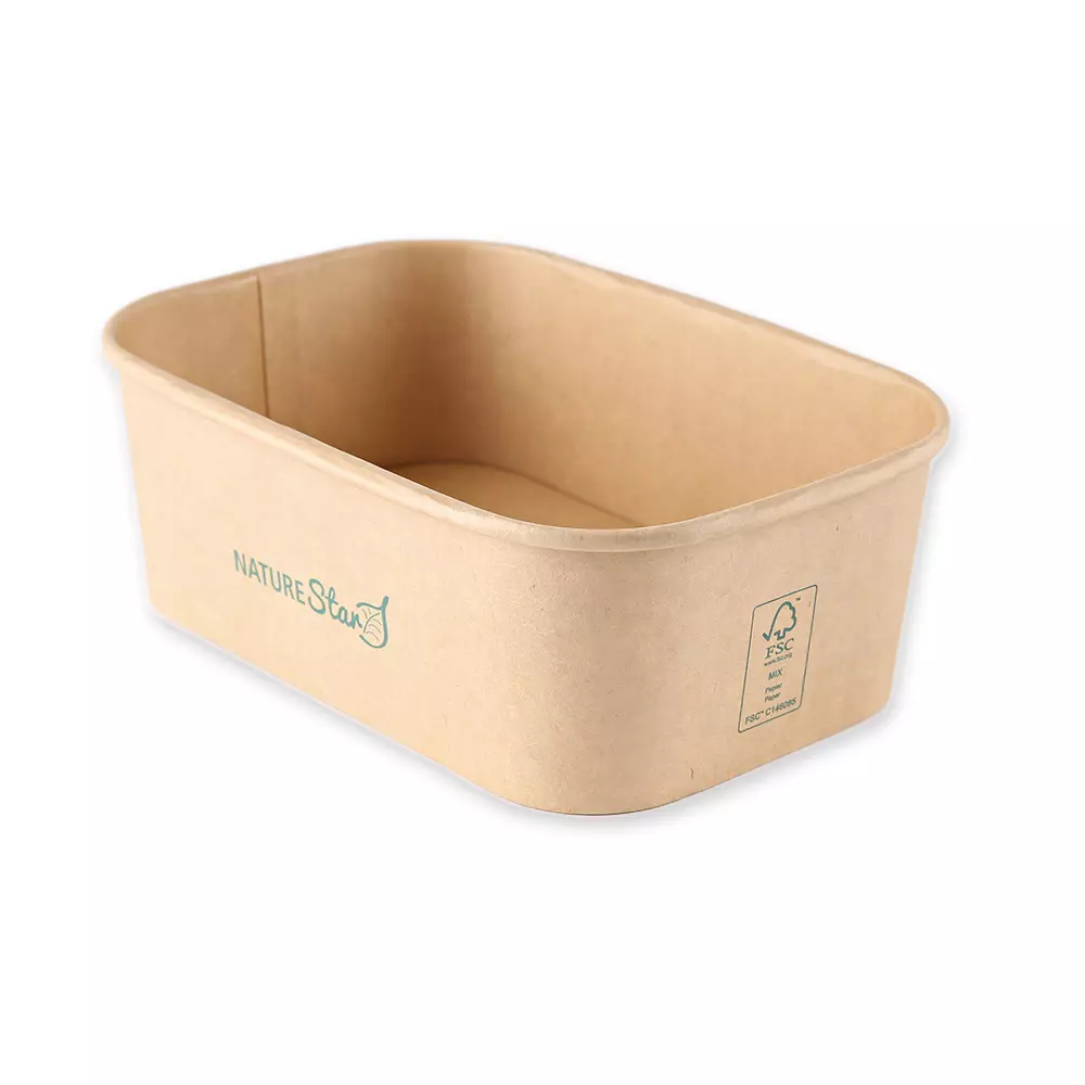 NATUREStar 417475, Organic Takeaway Trays, Kraft Paper/PE, 750 ml, 172 x 120 x 58 mm, FSC®-mix, image 1