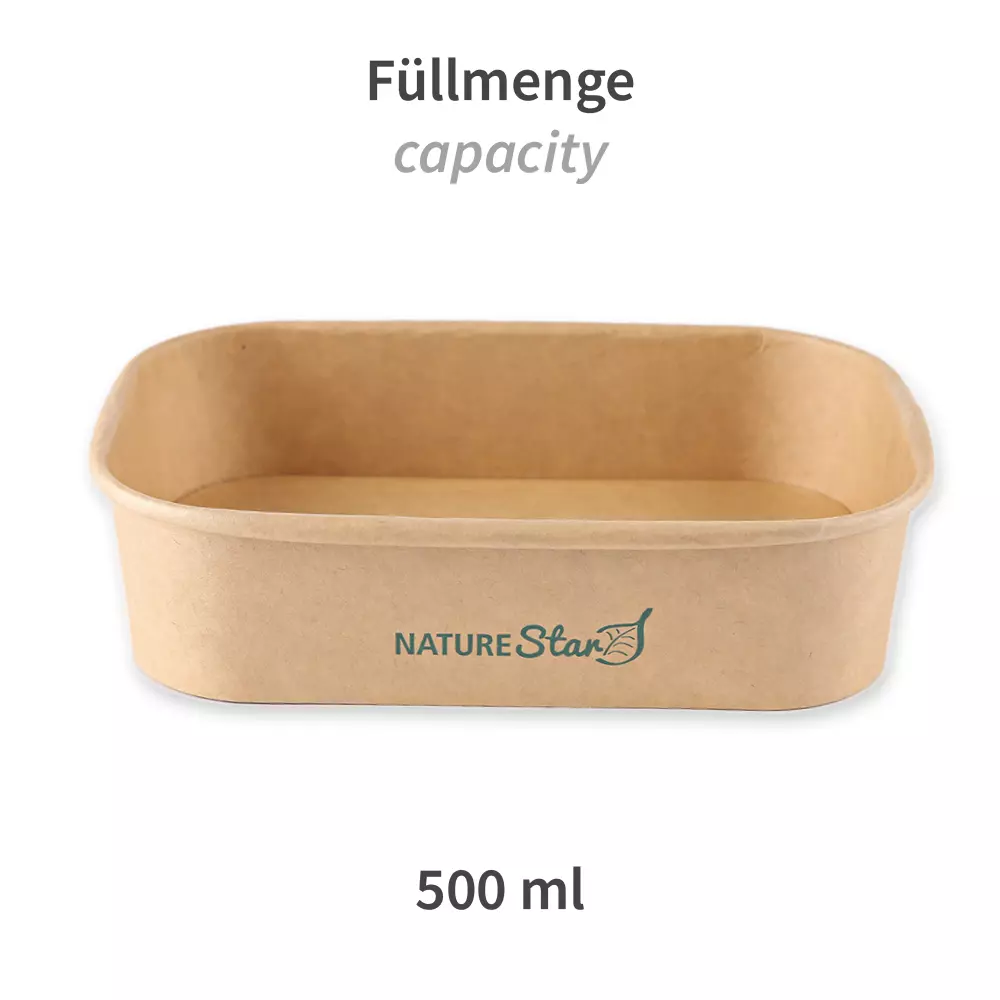 NATUREStar 417450, Organic Takeaway Kraft Paper/PE Trays, 500 ml, 172 x 120 x 41 mm, FSC®-mix, image 2