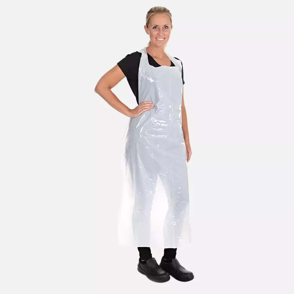 HygoStar 23242, Disposable LDPE Aprons, 120 x 75 cm, White, in Dust Protection Bag, 35 my, image 3