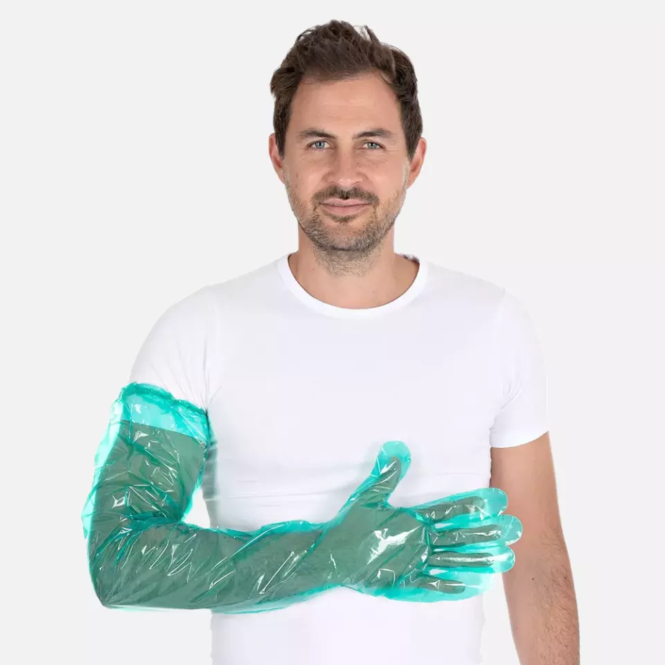 HygoStar 2621, Softline Long Plus LDPE Gloves, Green, image 1, gallery thumbnail