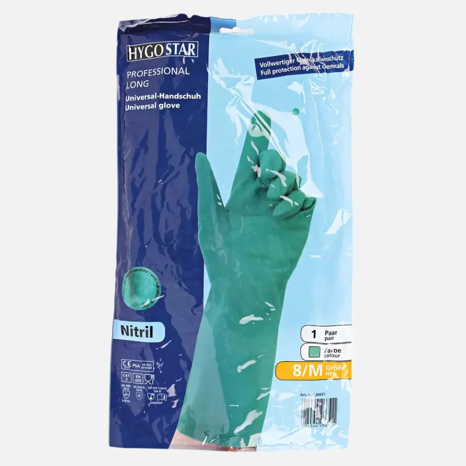 HygoStar 26601, Professional Long Chemical Protection Gloves, Nitrile, image 3, gallery thumbnail
