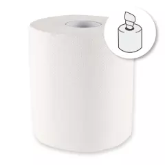 HygoClean 30410, 1-Ply Centerfeed Cellulose Paper Towel Rolls, Bright White