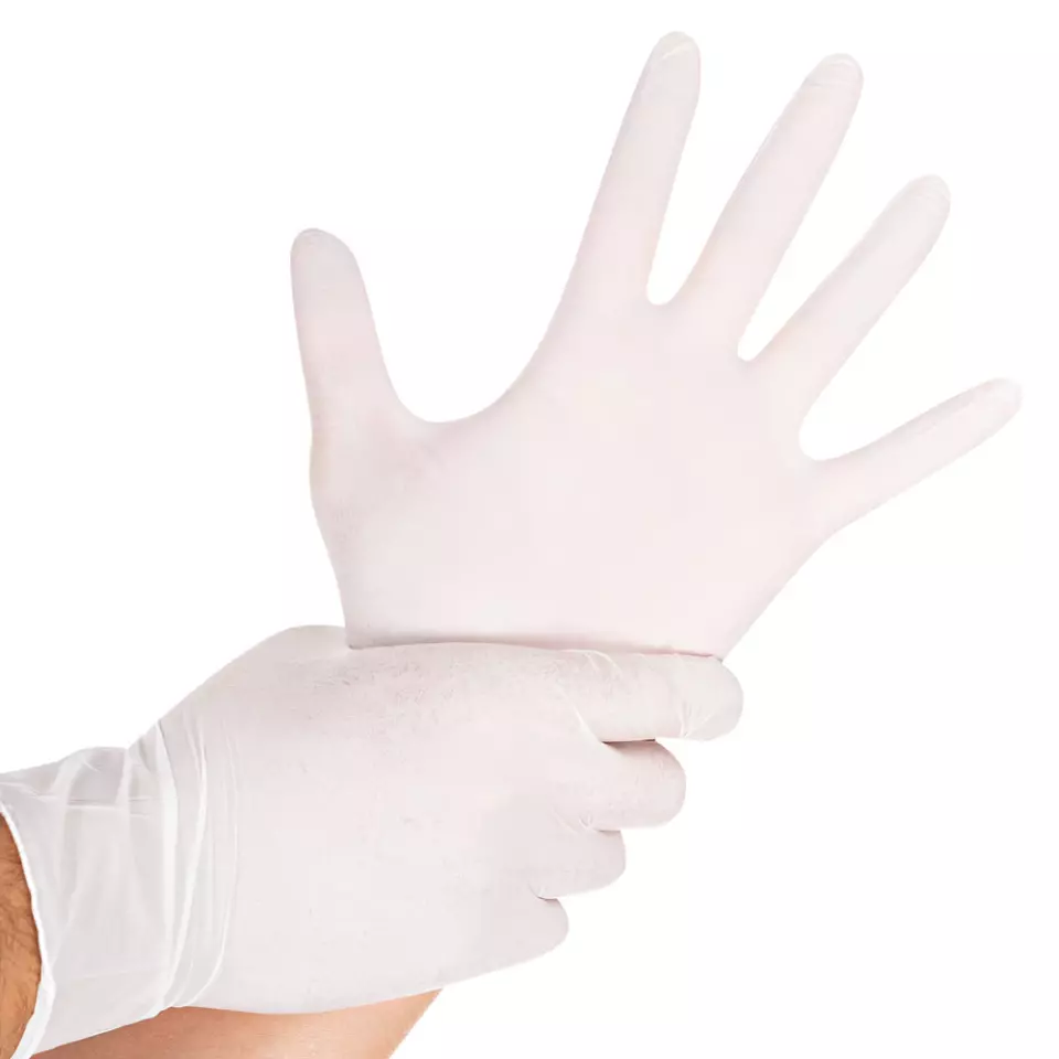 HygoStar 27029, Safe Light Nitrile Gloves, Size 11/XXL, White, Powder-Free, image 1, gallery thumbnail