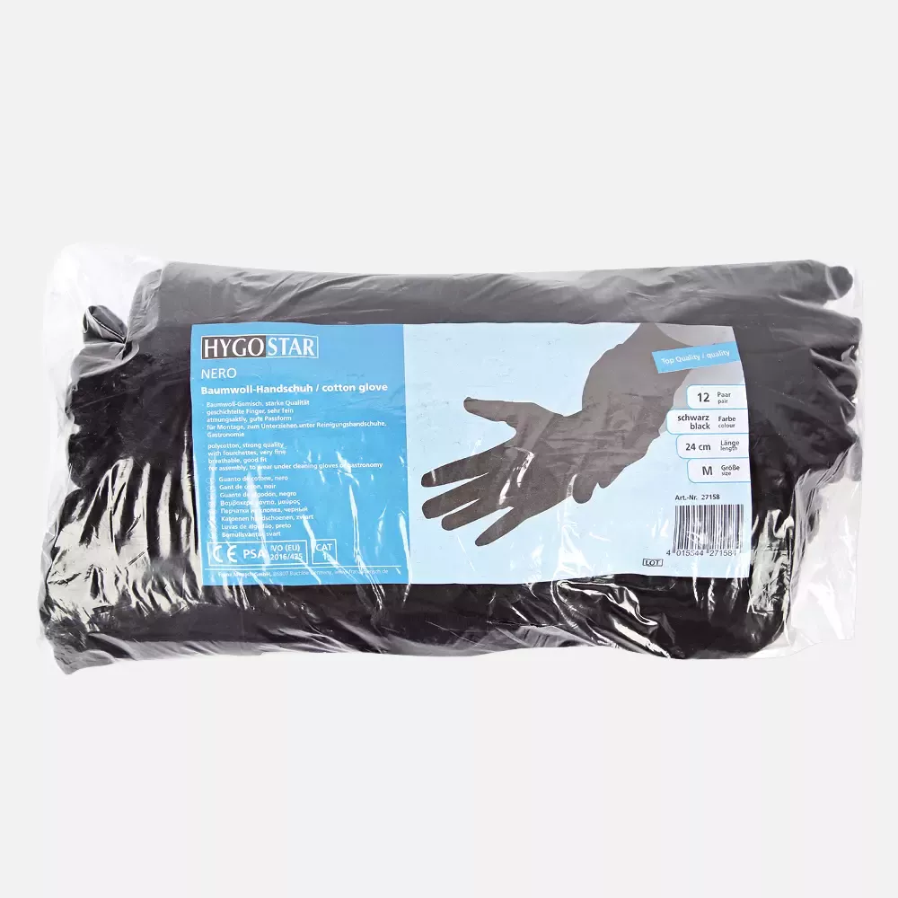 HygoStar 27118, Nero Cotton Gloves, image 2