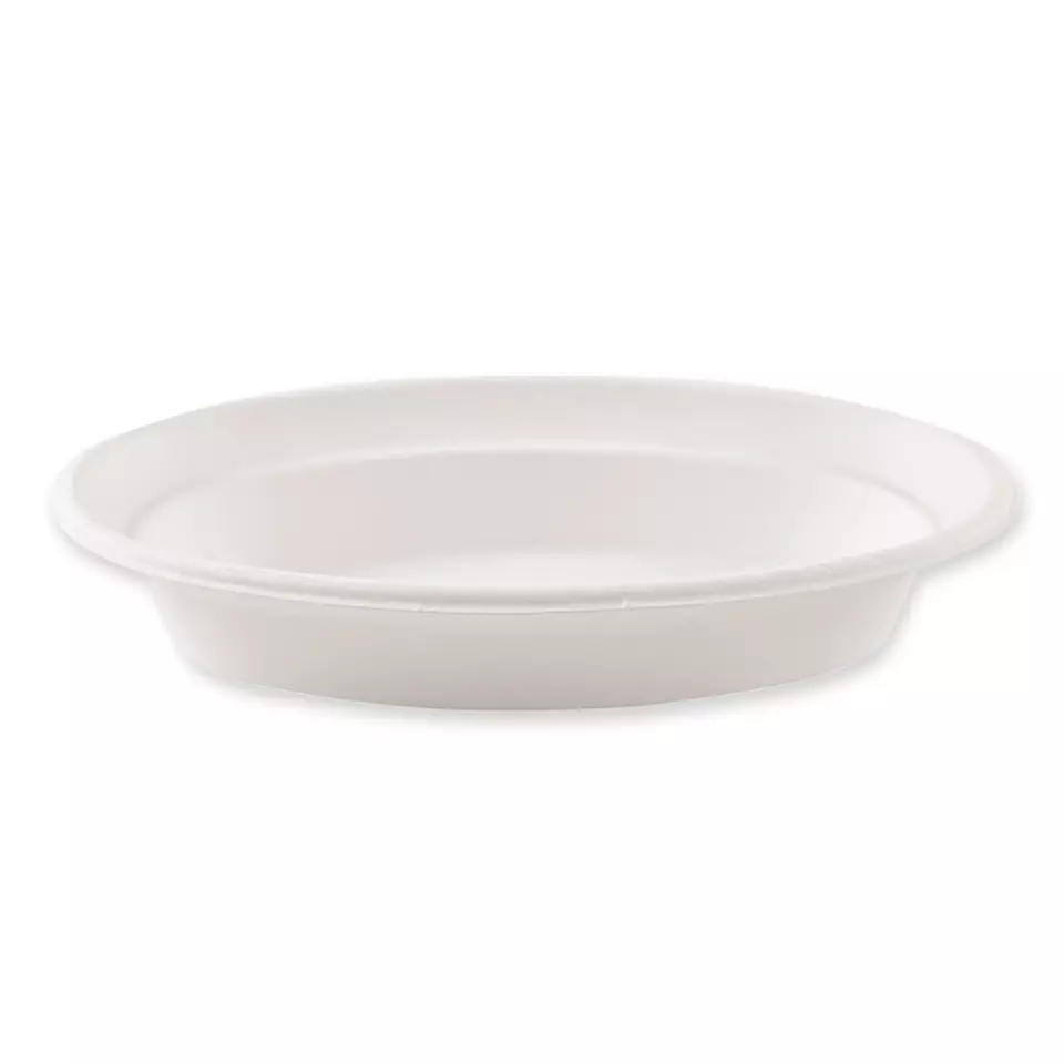 NATUREStar 41155, Organic Oval Bagasse Trays, 230 x 140 mm, 680 ml, image 1, gallery thumbnail