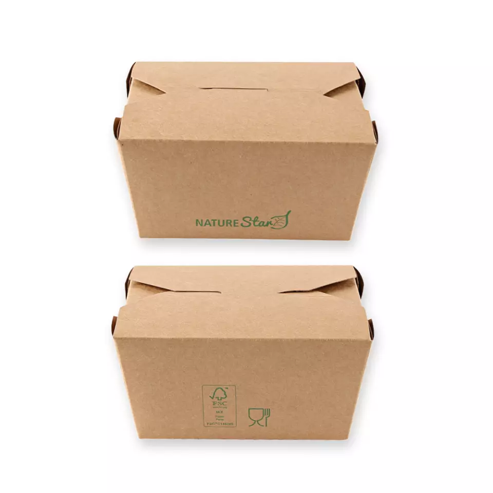 NATUREStar 417313, Menu Organic Kraft Paper/PE Food Boxes, 130 x 105 x 65 mm, FSC®-mix, image 3, gallery thumbnail