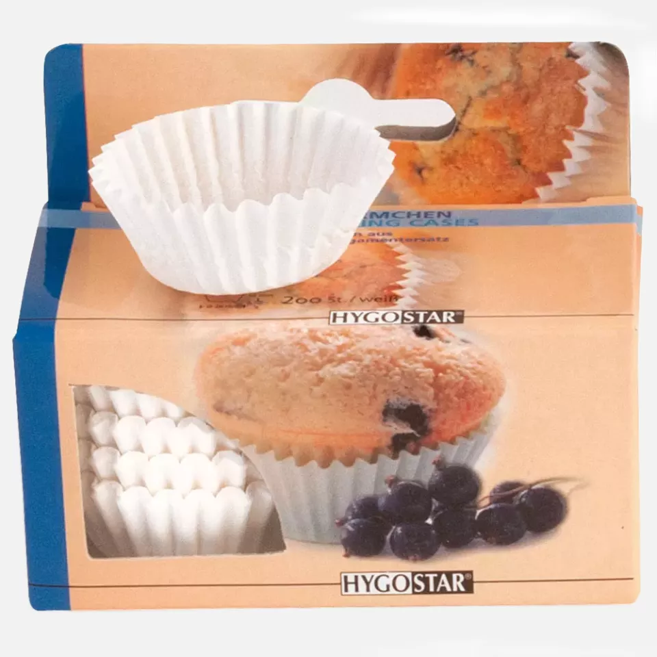 HygoStar 39071, Paper Baking Cups, Ø 5 x 2.5 cm, White, Blister, image 1, gallery thumbnail